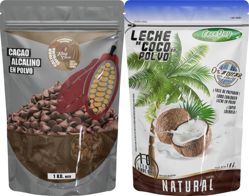 Leche De Coco 2 Kg + Cacao Alcalino Polvo 1 Kg Combo Every 