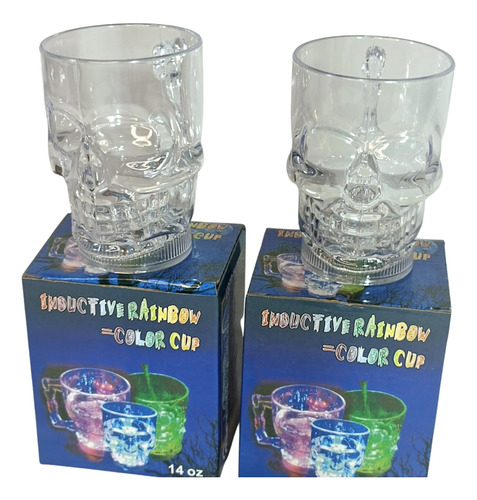 Vaso De Cerveza Con Diseño De Calavera Con Luz Led Luminosa 