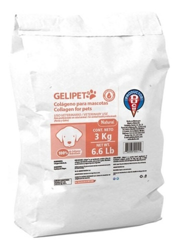 Imagen 1 de 3 de Gelipet Colágeno Para Perros Y Gatos 3kg Natural