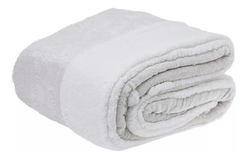 Cobertor Di Fatto Dupla Face cor branco e bege de 2.4m x 2m