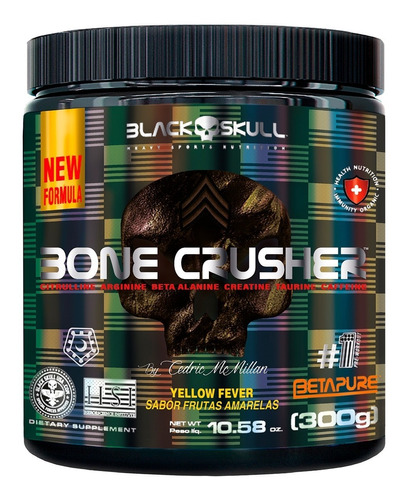 Pré-treino Bone Crusher 300g Cedric Mcmillan - Black Skull