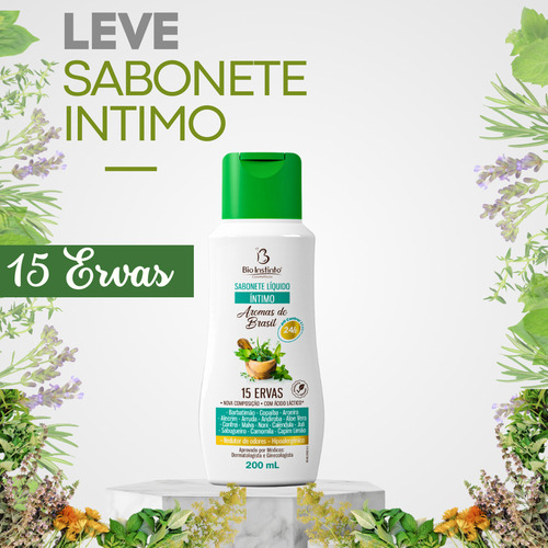 Sabonete-15 Ervas - Íntimo Feminino Reduz Odor+brinde