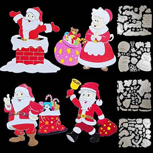 4 Sets Santa Chimney Christmas Die Cuts For Card Making...
