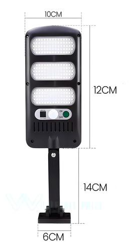 Lámpara Solar Led Exterior Linterna Para Jardín, Pared Negro