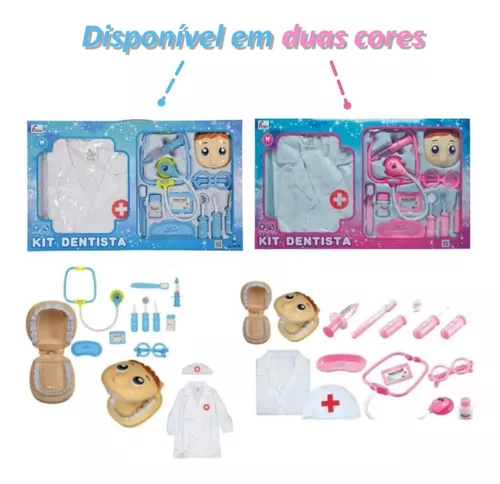 Kit Dentista Completo Meninas Infantil de 13 Peças - Shop Macrozao