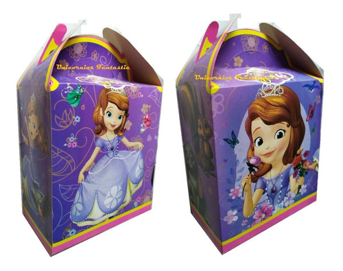 Princesita Sofia Magica Set 100 Dulceros Cajitas Bolo Feliz