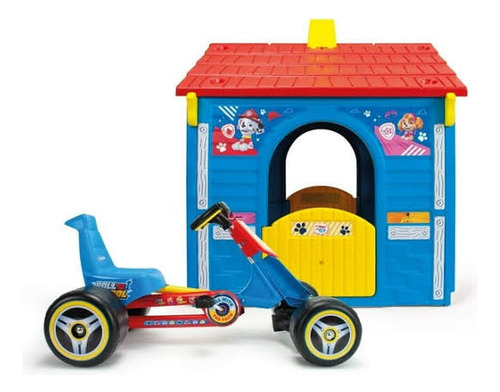 Set De Juego Paw Patrol Casita Y Go Kart Color Azul Casa