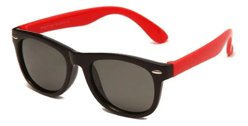 Óculos Solar Infantil Proteção Uv400 Retrô Gato Quadrado Cor Preto Vermelho Color