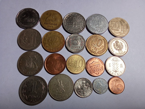 20 Moedas Antigas Estrangeiras (Usado)