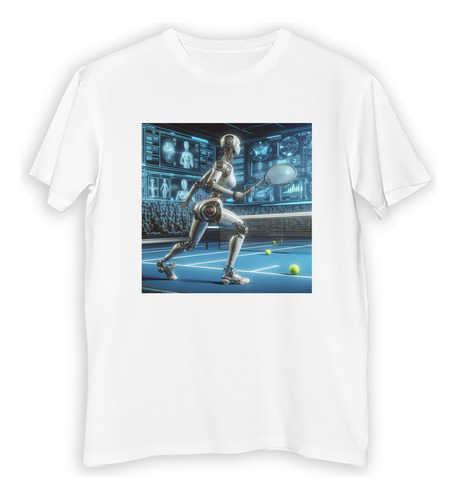 Remera Niño Robot Tenis Juego Raqueta Paleta Cancha