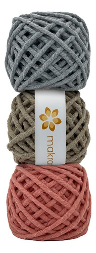 Hilaza De Algodón Para Macramé 3mm Kit 3pza Colores Color Guayaba