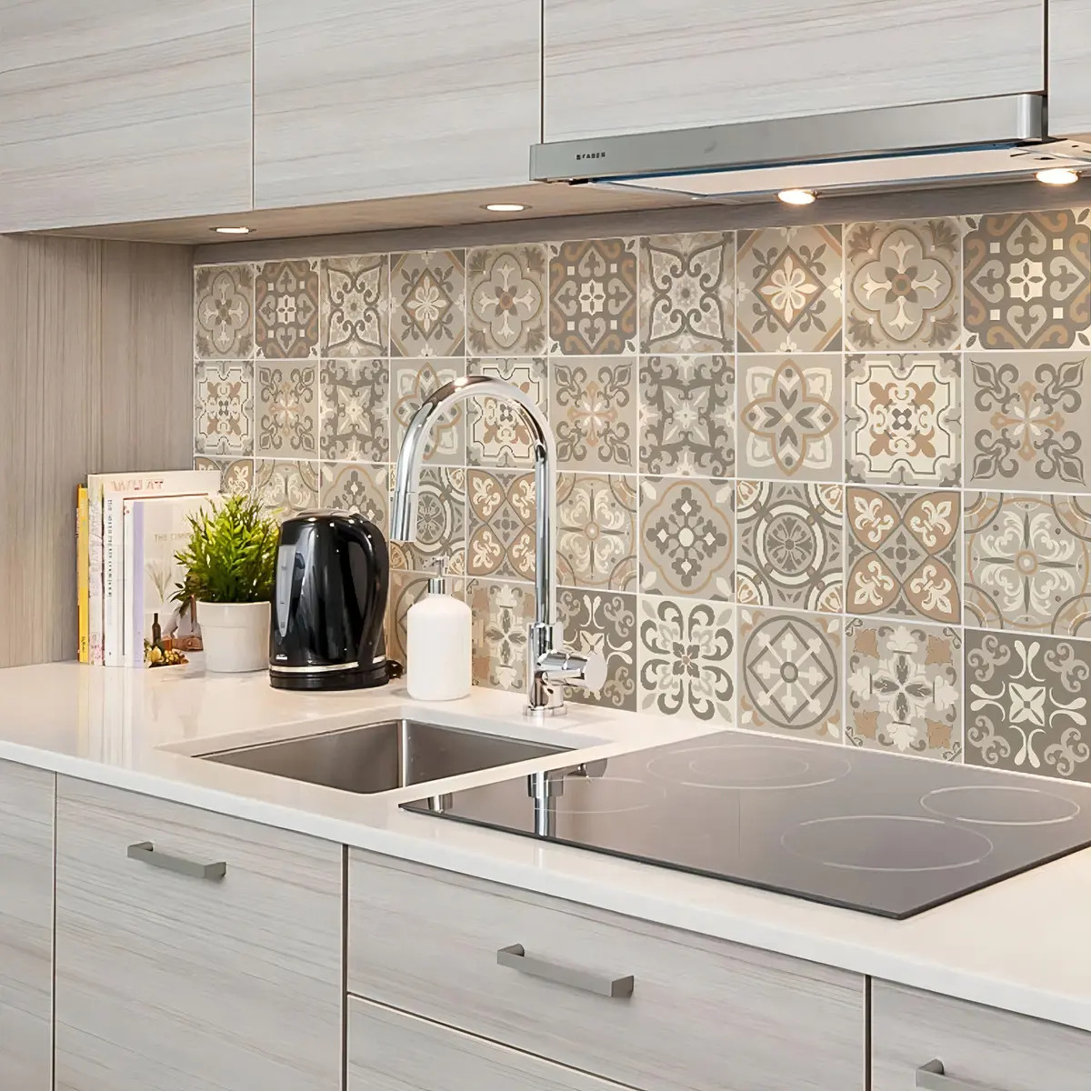 Adesivo Papel Parede Decorativo - Efeito Azulejo Cor Nude