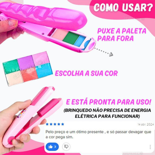 Mechas Coloridas Kit Menina Pinte Cabelo Make Infantil Linda