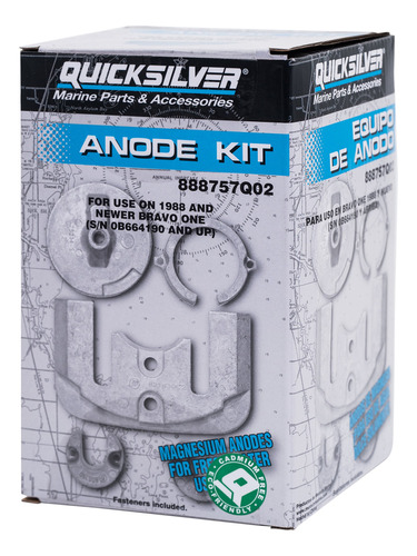 Quicksilver Kit Anodo Magnesio Para Mercruiser Bravo One
