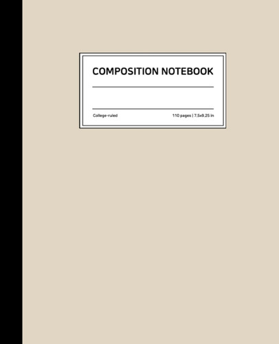 Libro: Cuaderno De Composición Simple En Marfil: College Rul