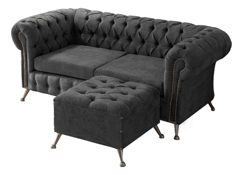 Sillon Sofa Chesterfield 3 Cuerpos 200*100 + Puff 65*65 C