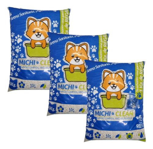 12 Kg Arena Michi Clean Súper Premium Para Gato 2 X 6 Kg. 