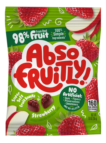 Absofruitly! Fresa 98% De Fruta Real, Deliciosamente Dulce,