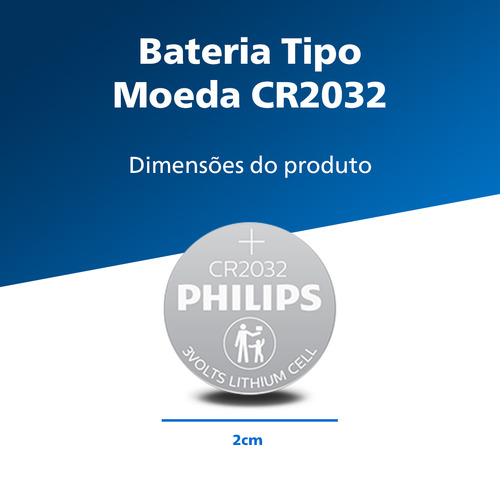 5 Baterias Moeda Cr2032 Pilhas 3v Philips Serve P/ Placa Mãe