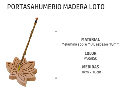 Porta Sahumerio Madera Decoración - Loto Danish