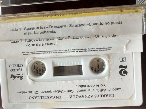 Cassette De Charles Aznavour En Castellano (#285 (Usado)