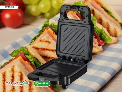 Plancha Sandwichera Electrica Compacta Waflera Cuadrada