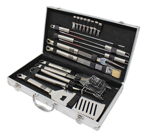 Set Para Parrilla Con 18 Piezas De Acero Inoxidable
