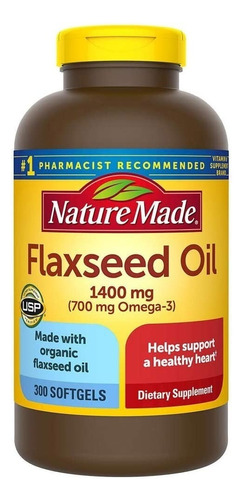 Aceite De Linaza 1400 Mg Omega 3 Flaxseed Oil 300 Softgels Sabor S/n
