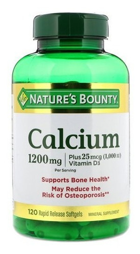 Calcium Plus 1200mg +vitamina D3 1000mg Natures Bounty 120cp