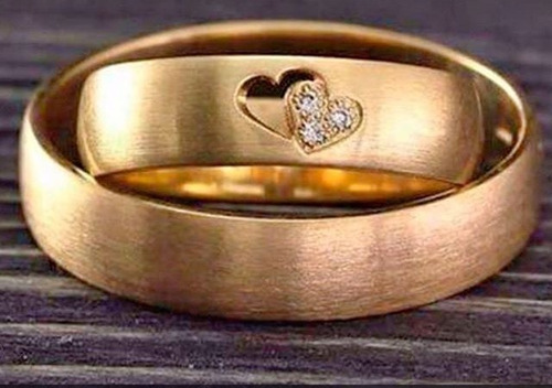 Imagen 5 de 6 de Anillos Boda Plata Baño Oro Matrimonio Novia Oferta