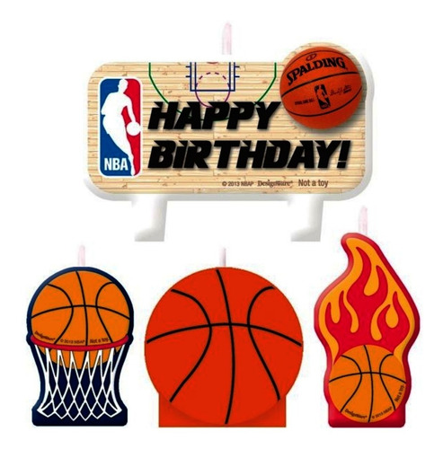 Nba Basketball Kit Vela Balón Basquetbol Mesa De Dulces Dkh