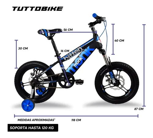 Medidas bicicleta rodado 16 sales