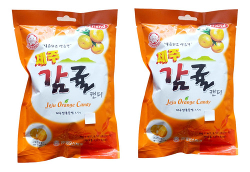 Dulce Coreano Sabor Naranja. Jeju Orange Candy.  2 Bolsas.