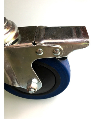 Imagen 2 de 3 de Rueda Caster Con Freno De 4 Para Andamios, Goma Negra Maciza