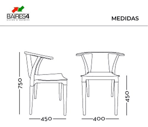 Imagen 4 de 4 de Pack X 2 Sillas Palta Wood | Contado