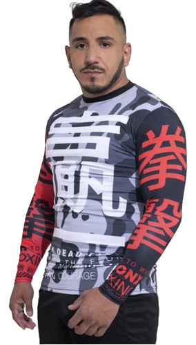 Rashguard Lycra Bronx Cammo Nogi Submission Bjj Kick Mma