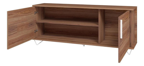 Mueble de Tv Rack 60 pulgadas, Mesa para TV 2 Puertas, Madera MDF con acabado natural