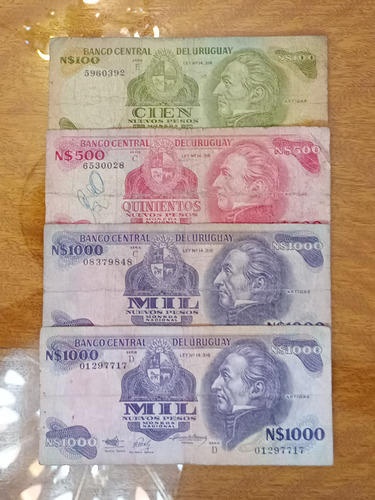 Billetes Uruguayos Nuevos Pesos Moneda Nacional 4 U. N819