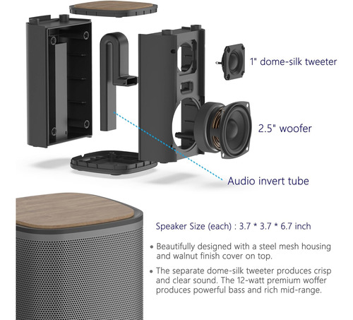 Altavoces Bluetooth Computadora Control Táctil Inalámbrico Blanco