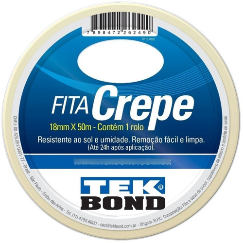 Fita Crepe 18mm X 50m Tekbond 21111018500