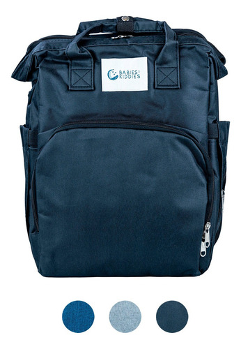 Pañalera Con Cambiador Para Bebé Impermeable Multifuncional Color Negro Diseño De La Tela Liso