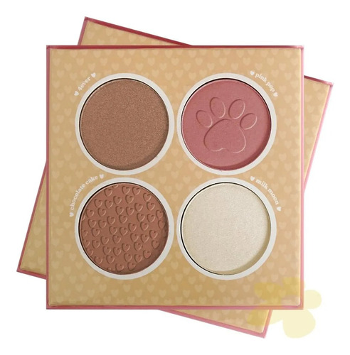 Paleta Cuarteto Rubor E Iluminador Ruby Rose Melu Hb 7532 Tono Del Maquillaje Multicolor