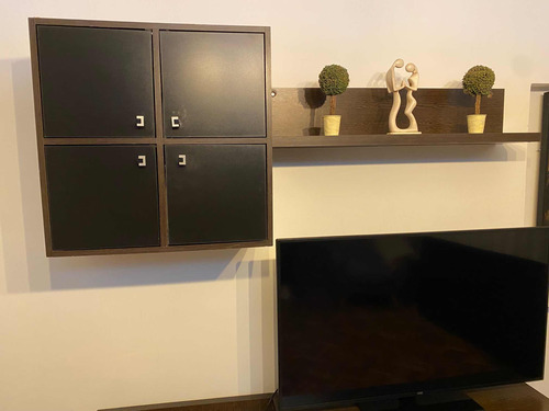 Imagen 3 de 4 de Rack De Mdf Doble Macizo Con Aéreo