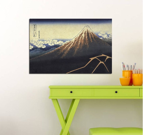 Vinilo Decorativo 60x90cm Hokusai Monte Fuji Arte