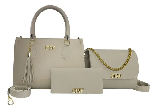 Kit Bolsas Feminina Transversal Média + Tira Colo + Carteira Cor ...