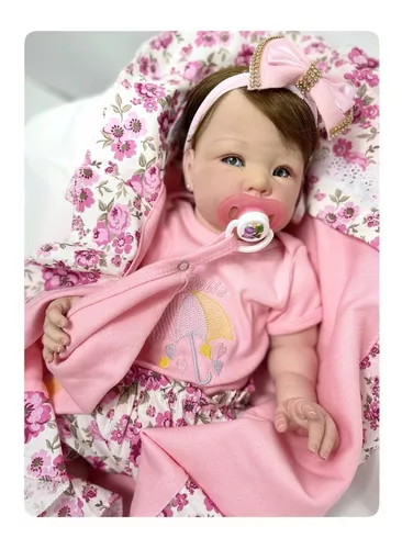 Bebe Reborn Princesa Banho Silicone Realista Carmela