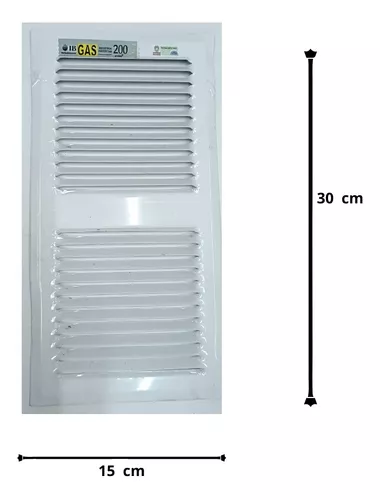 Rejilla de ventilación de plástico rectangular, tipo Shunt, con cierre –