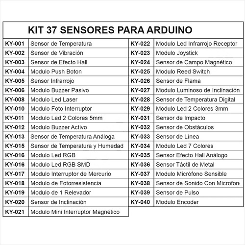 Kit 37 Sensores Para Proyectos Con Arduino, Pic, Rapberry,
