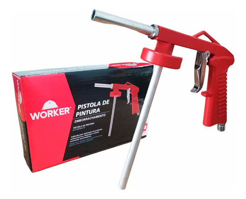 Pistola De Pintura Emborrachamento Worker Cor Vermelho