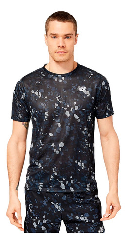 Remera New Balance Running Hombre Printed Impact Ng-bc-g Cli